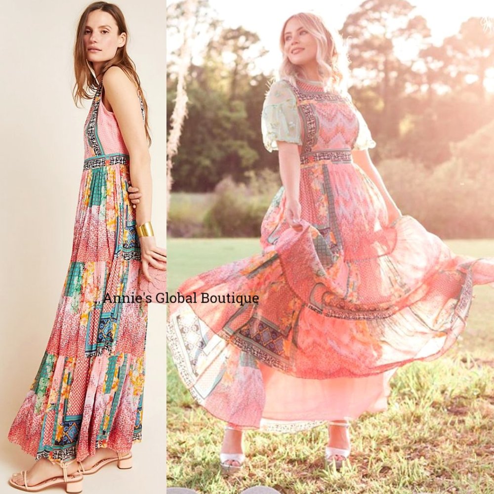 NWT ANTHROPOLOGIE Alessandra Beaded Maxi Dress HTF - Picture 3 of 15